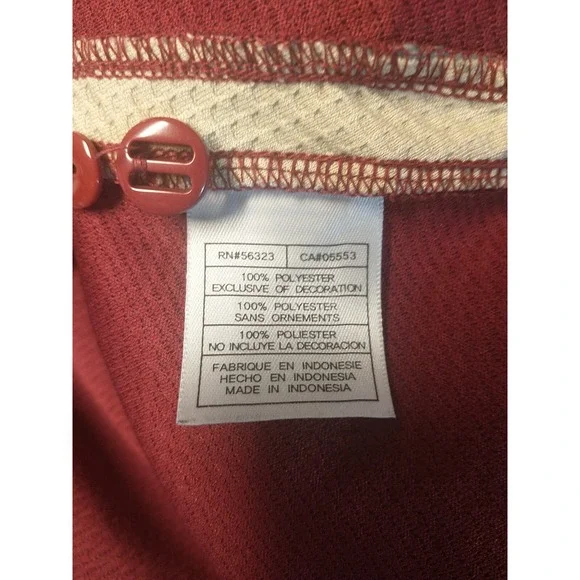 Nike Team FSU Florida State Seminoles Polo Shirt Garnet Mesh Mens Large Fit Dry - Picture 13 of 14